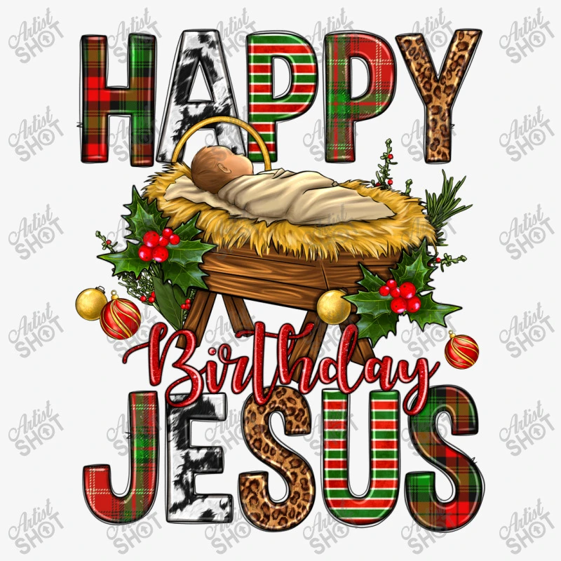 Happy Birthday Jesus Christmas Ladies Fitted T-Shirt 5 Happy Birthday Jesus Christmas Ladies Fitted T-Shirt - Image 5