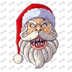 Creepy Santa Spooky Christmas Scary Santa Funny Cr Women's V-Neck T-Shirt -TeeMuse Store d.2526166169.25064413.s3.1 ffffff Wml6 800x800 1