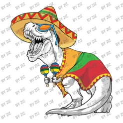 Cinco De Mayo Dinosaur Sombrero Maracas Mexican T Women's V-Neck T-Shirt -TeeMuse Store d.2526170587.25065193.s3.1 ffffff Wml6 800x800 1