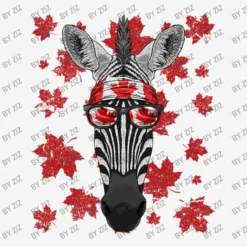 Canadian Zebra Patriotic Canada Flag Maple Leaf Pr Ladies Fitted T-Shirt -TeeMuse Store d.2526179435.25067385.s3.1 f6f6f6 Wml6 800x800 1