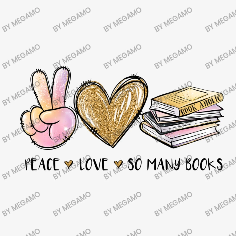 Peace Love So Many Books Sublimation Ladies Fitted T-Shirt 5 Peace Love So Many Books Sublimation Ladies Fitted T-Shirt - Image 5