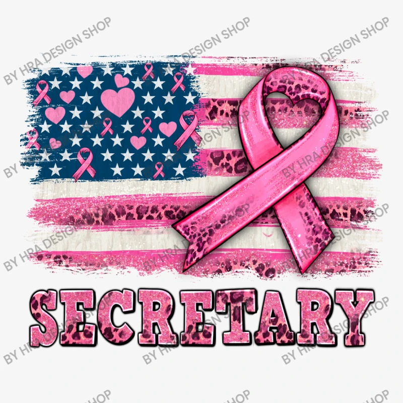 Secretary American Cancer Flag Ladies Fitted T-Shirt 5 Secretary American Cancer Flag Ladies Fitted T-Shirt - Image 5