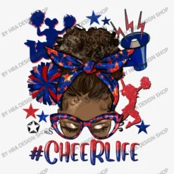 Afro Messy Bun Cheer Life Blue And Red Ladies Fitted T-Shirt -TeeMuse Store d.2526565365.25066993.s3.1 f6f6f6 SFJBIERlc2lnbiBTaG9w 800x800 1