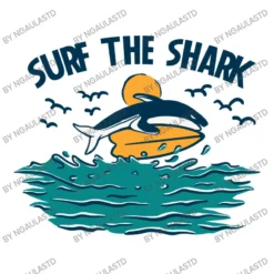 SURF THE SHARK Women's V-Neck T-Shirt -TeeMuse Store d.2526583206.25093796.s3.1 ffffff bmdhdWxhc3Rk 800x800 1