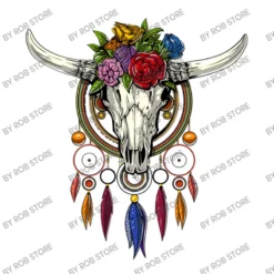 Cow Skull Hippie Dream Catcher Crop Top -TeeMuse Store d.2526625674.25073997.s3.1 ffffff Um9iIFN0b3Jl 800x800 1