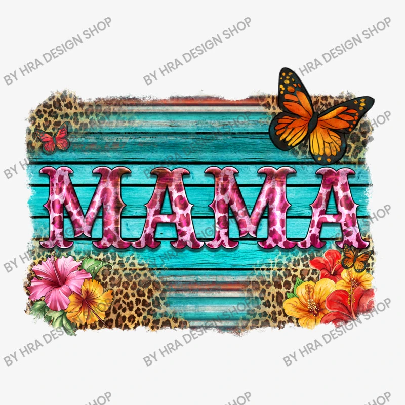 Western Leopard Mama Turquoise Background Ladies Fitted T-Shirt 5 Western Leopard Mama Turquoise Background Ladies Fitted T-Shirt - Image 5