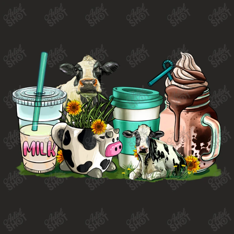 Cow Coffee Cups Ladies Fitted T-Shirt 5 Cow Coffee Cups Ladies Fitted T-Shirt - Image 5