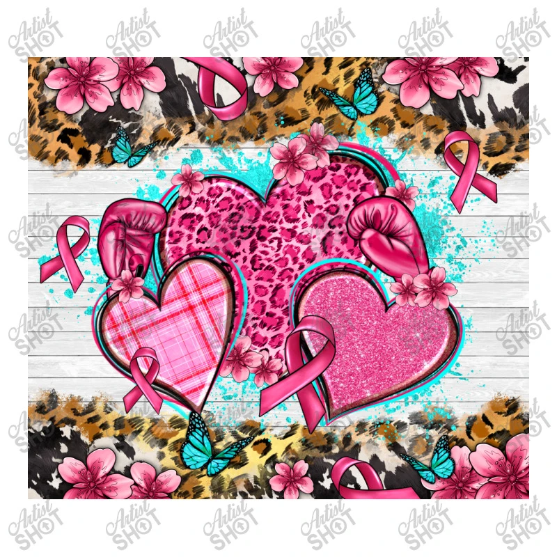 Breast Cancer Hearts Women's V-Neck T-Shirt 5 Breast Cancer Hearts Women's V-Neck T-Shirt - Image 5