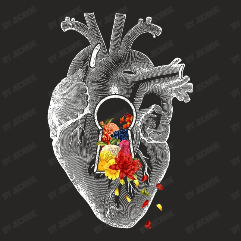 Keyhole Flower Heart Vintage Collage Ladies Fitted T-Shirt 5 Keyhole Flower Heart Vintage Collage Ladies Fitted T-Shirt - Image 5