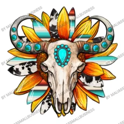 Western Bull Skull Sunflower Women's V-Neck T-Shirt -TeeMuse Store d.2526982664.25100687.s3.1 ffffff TWFsaWFzU21hbGxCdXNpbmVzcw 800x800 1