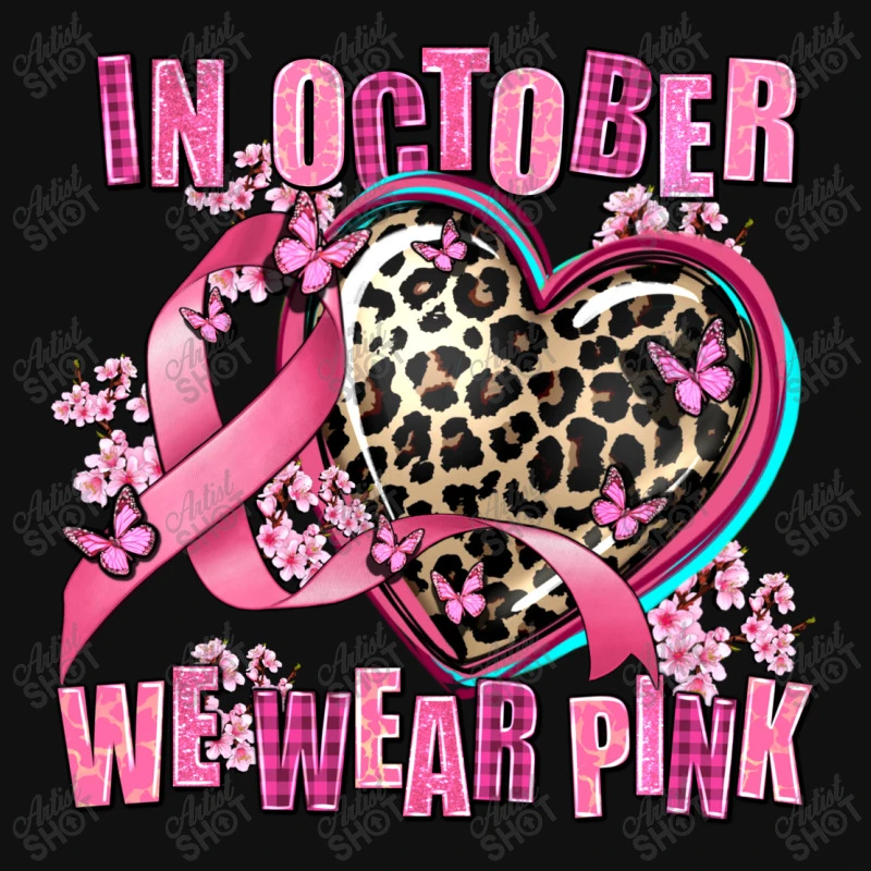 Western Leopard In October We Wear Pink Heart All Over Women's T-shirt 5 Western Leopard In October We Wear Pink Heart All Over Women's T-shirt - Image 5