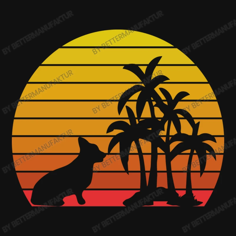Retro Vintage Corgi Sunset Palm Trees Beach Silhou All Over Women's T-shirt 5 Retro Vintage Corgi Sunset Palm Trees Beach Silhou All Over Women's T-shirt - Image 5