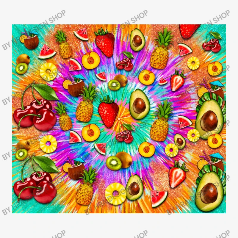 Hand Drawn Tie Dye Summer Fruits All Over Women's T-shirt 5 Hand Drawn Tie Dye Summer Fruits All Over Women's T-shirt - Image 5