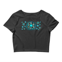 Turquoise Gemstone Sunflower Crop Top