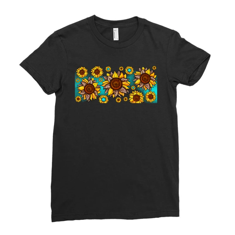 Leopard Sunflower Gemstone Ladies Fitted T-Shirt 3 Leopard Sunflower Gemstone Ladies Fitted T-Shirt - Image 3
