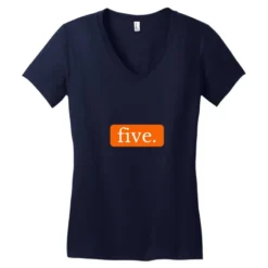 The Number 5 Typography Women's V-Neck T-Shirt 7 The Number 5 Typography Women's V-Neck T-Shirt -TeeMuse Store pd.2513447321.72.25023775.s3.1 front navy ffffff none x0y0 138 800x800 1