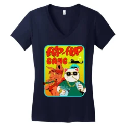 Hip Hop Gang Women's V-Neck T-Shirt 7 Hip Hop Gang Women's V-Neck T-Shirt -TeeMuse Store pd.2521144158.72.25031724.s3.1 front navy ffffff none x0y9.5 138 800x800 1