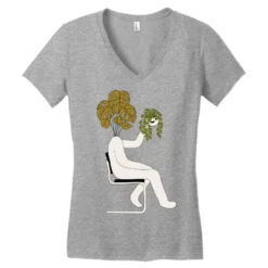 Plant Person Women's V-Neck T-Shirt -TeeMuse Store pd.2523561888.72.25052215.s3.1 front heather ffffff none x9.5y0 119 800x800 1