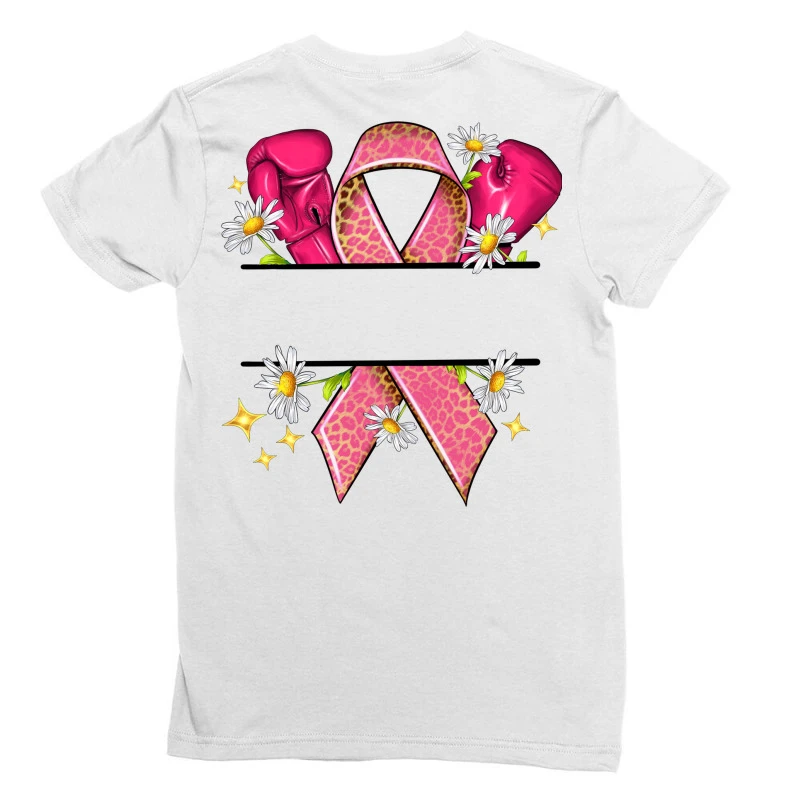 Personalized Breast Cancer Ribbon Ladies Fitted T-Shirt 3 Personalized Breast Cancer Ribbon Ladies Fitted T-Shirt - Image 3