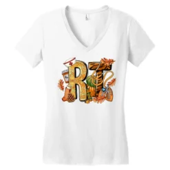 Fall RT Respiratory Therapist Women's V-Neck T-Shirt -TeeMuse Store pd.2525715931.72.25057425.s3.1 front white ffffff none x0y0 138 800x800 1