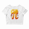 Cute Funny Cutie Pi Math Pie Butterfly Math Pun Crop Top