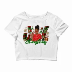Christmas Joy Black Fashion Woman Crop Top