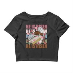 He Is Risen Praying Hands Crop Top