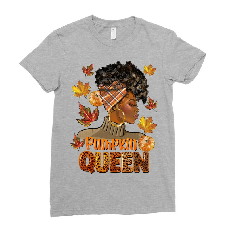Pumpkin Queen Afro Lady Ladies Fitted T-Shirt 3 Pumpkin Queen Afro Lady Ladies Fitted T-Shirt - Image 3