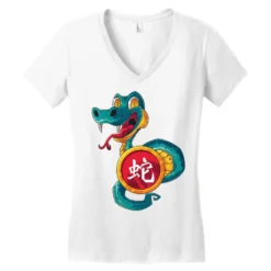 Chinese Zodiac Year Of The Snake Animal Sign Lunar Women's V-Neck T-Shirt -TeeMuse Store pd.2526175794.72.25066732.s3.1 front white ffffff none x0y0 138 800x800 1