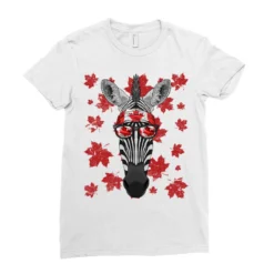 Canadian Zebra Patriotic Canada Flag Maple Leaf Pr Ladies Fitted T-Shirt -TeeMuse Store pd.2526179435.36.25067385.s3.1 front white ffffff none x0y0 154 800x800 1