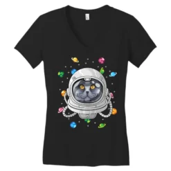 British Shorthair Astronaut Deep In Space Cosmic U Women's V-Neck T-Shirt -TeeMuse Store pd.2526185531.72.25068416.s3.1 front black ffffff none x0y0 138 800x800 1