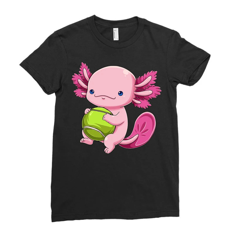 Axolotl Tennis Player Tennisalotl Mexican Salamand Ladies Fitted T-Shirt 3 Axolotl Tennis Player Tennisalotl Mexican Salamand Ladies Fitted T-Shirt - Image 3