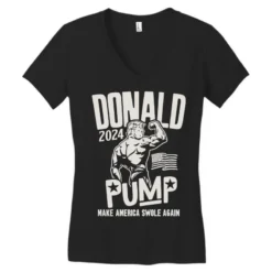 Donald Trump Election 2024 Women's V-Neck T-Shirt 7 Donald Trump Election 2024 Women's V-Neck T-Shirt -TeeMuse Store pd.2526223167.72.25084644.s3.1 front black ffffff none x0y0 138 800x800 1