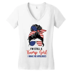 I'm Still A Trump Girl Women's V-Neck T-Shirt -TeeMuse Store pd.2526227836.72.25084662.s3.1 front white ffffff none x10.5ym0.5 117 800x800 1