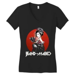 Maiko Japanese 1 Women's V-Neck T-Shirt -TeeMuse Store pd.2526243452.72.25085618.s3.1 front black ffffff none x0y14 138 800x800 1