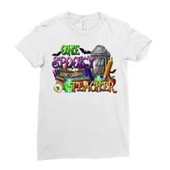 One Spooky Teacher Ladies Fitted T-Shirt -TeeMuse Store pd.2526257943.36.25057183.s3.1 front white ffffff none x0y0 154 800x800 1