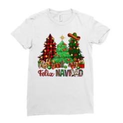Feliz Navidad Ladies Fitted T-Shirt -TeeMuse Store pd.2526286162.36.25057742.s3.1 front white ffffff none x0y0 154 800x800 1