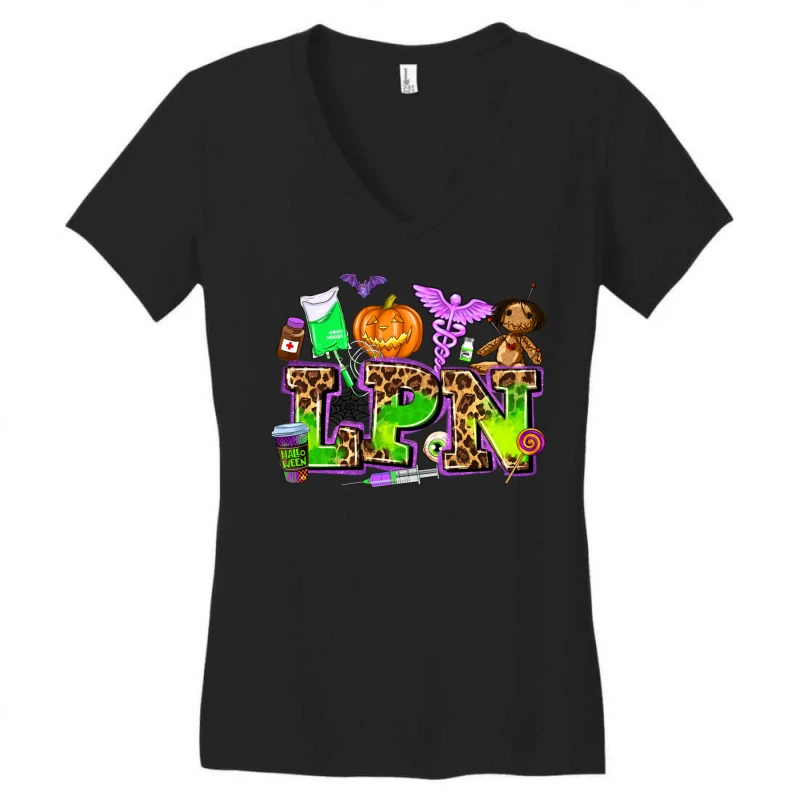 Lpn Halloween Nurse With Women's V-Neck T-Shirt 3 Lpn Halloween Nurse With Women's V-Neck T-Shirt - Image 3