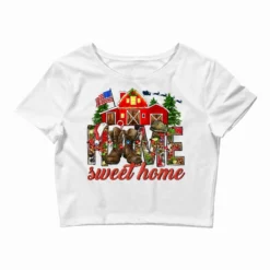 Army Christmas Home Sweet Home Crop Top