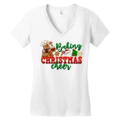 Baking Christmas Cheer Women's V-Neck T-Shirt -TeeMuse Store pd.2526318316.72.25057636.s3.1 front white ffffff none x0y0 138 800x800 1