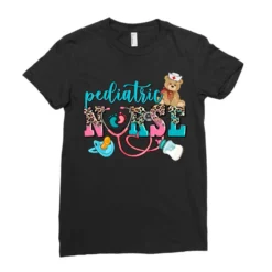 Pediatric Nurse Ladies Fitted T-Shirt -TeeMuse Store pd.2526334493.36.25086263.s3.1 front black ffffff none x0y0 154 800x800 1