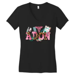 Adon Nurse Women's V-Neck T-Shirt -TeeMuse Store pd.2526334632.72.25086262.s3.1 front black ffffff none x0y0 138 800x800 1