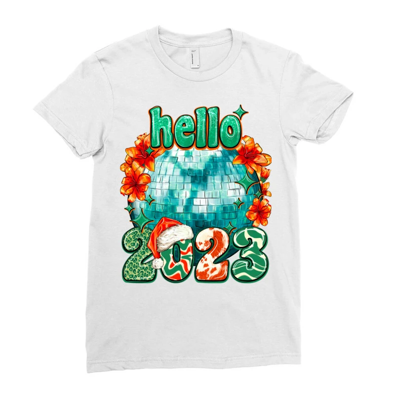 Retro Hello 2023 Ladies Fitted T-Shirt 3 Retro Hello 2023 Ladies Fitted T-Shirt - Image 3