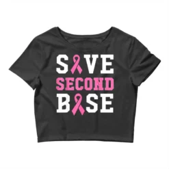 Awareness Save Second Base Pink Ribbon Crop Top