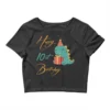 Happy 10st Birthday,cute Dinosaur Crop Top