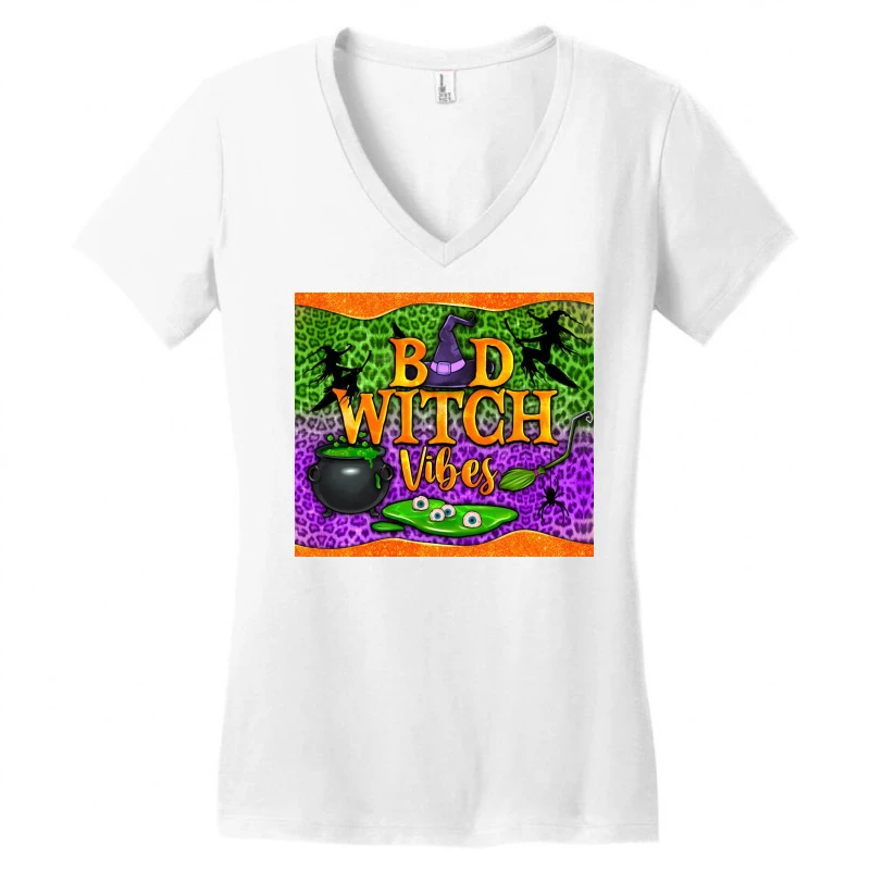 Bad Witch Vibes Women's V-Neck T-Shirt 3 Bad Witch Vibes Women's V-Neck T-Shirt - Image 3