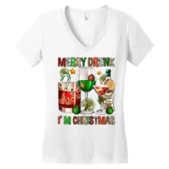 Merry Drunk I'm Christmas Women's V-Neck T-Shirt -TeeMuse Store pd.2526442729.72.25087016.s3.1 front white ffffff none x0y0 138 800x800 1