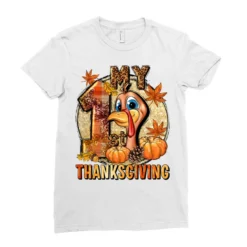 My 1st Thanksgiving Ladies Fitted T-Shirt -TeeMuse Store pd.2526447851.36.25057381.s3.1 front white ffffff none x0y0 154 800x800 1
