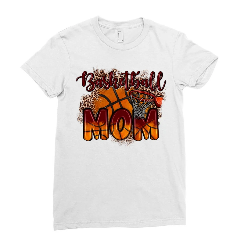 Basketball Mom Maroon Ladies Fitted T-Shirt 3 Basketball Mom Maroon Ladies Fitted T-Shirt - Image 3