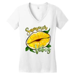 Summer Vibes Lip Women's V-Neck T-Shirt -TeeMuse Store pd.2526495706.72.25091846.s3.1 front white ffffff none x0y0 138 800x800 1